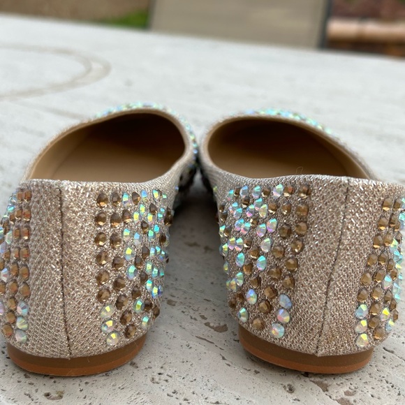 ✨NEW✨Champagne Gold Embellished Ballet Flats - Picture 3 of 11